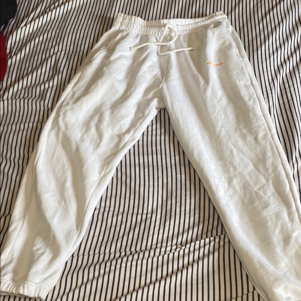 White Sweatpants with Logo